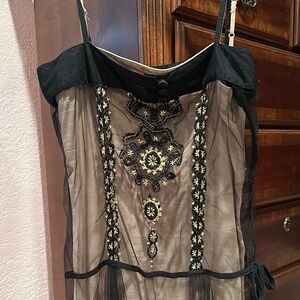 Black and Gold Embroidered Dress